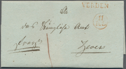VERDEN, Roter L1, 1820, Klar Auf Kompletten Brief Mit Vs. K1 Datumstempel Nach Zeven. (D) - Hanover