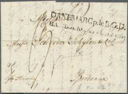 1807, DANEMARC P.le BGD/HAMBOURG 22 JUIL 1807, Klarer Schwarzer L2 Auf Brief Von Copenhagen Nach Bordeaux, Arge Nr.... - Hamburg