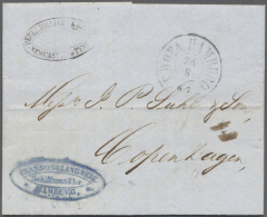 1858: Pearson & Langnese Hamburg, Blauer Ovalstempel Des Forwarding-Agenten (bei Rowe Nicht Verzeichnet) Auf... - Hambourg