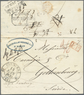 1839, Faltbrief Von TONNERE Mit Transitstempeln Des Thurn Und Taxisschen Postamtes"T.T. HMABURG" Und "K S &N P... - Hamburg