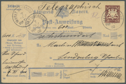 1899, Postanweisung 50 Pf. über 600 Mark Mit Hds. "Telegraphisch" Und K1 MARKT OBERDORF / 7.12.00 (D) - Other & Unclassified