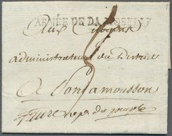 1793, "ARMÉE DE LA MOSSEL", Schwarzer L1 Klar Auf Komplettem Faltbrief (innen Kleine Stelle Ausgeschnitten)... - Sonstige & Ohne Zuordnung
