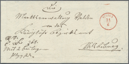 1869, Portofreier Dienstbrief (rücks. Unvollständig) Mit Glasklarem Rotem K1 "VELDEN 21/6" Nach... - Autres & Non Classés