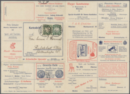 1907, MÜNCHEN - 3 Tolle WERBE-Kartenbriefe Mit Vielen Anzeigen, U.a. "Sport- Und Touristen-Ausrüstung",... - Andere & Zonder Classificatie