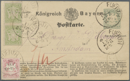 1873, 2 Kreuzer Graugrün, Ganzsachenkarte, Type II, Mit Zusatzfrankatur Eines Senkrechten Paares Der 1 Kreuzer... - Other & Unclassified