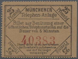 1883, MÜNCHEN 25 Pf. Auf Braunem Papier, Rechtes Randstück Ungebraucht, Saubere Zähnung Und... - Andere & Zonder Classificatie