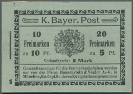 1911/12, Probe Des Markenheftchens 1a, Schwarz Auf Hellolivgrün, Diese Proben Wurden Ohne Heftchenblätter... - Sonstige & Ohne Zuordnung