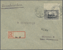 1919, 1-5 M. DR Mit Aufdruck FREISTAAT BAYERN Je Als überfrankierter R-Brief Ohne Ankunftstempel Ab... - Autres & Non Classés