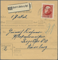 1914, 3 Mark Ludwig Friedensdruck In Seltener Darstellung Einzeln Auf Paketkarte Mit K1 KASTL B. AMBERG / 23.1.20,... - Autres & Non Classés