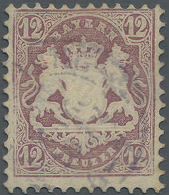 1870, 12 Kr. Dunkelbraunpurpur Mit Wasserzeichen 1 A Und Violettblauem OPA "(BAM)BERG 30.MAR 1872",... - Sonstige & Ohne Zuordnung