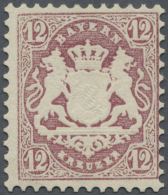 1870, 12 Kr. Violett Mit Wasserzeichen X (enge Rauten), Farbfrische Marke Mit Zeitgerechter Gummierung Und... - Sonstige & Ohne Zuordnung