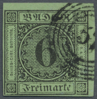 1852, Freimarke 6 Kr. Schwarz Auf Gelbgrün, Allseits Voll/breitrandig Aus Der Rechten Oberen Bogenecke,... - Autres & Non Classés