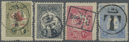 1905-20, POSTAGE DUE COLLECTION Of "T" OVERPINTED STAMPS : Singles, Pairs, Some On Piece And One Postcard From... - Autres & Non Classés