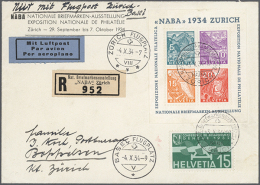 1934-1963 BLOCKS: Sammlung Von Rund 65 Briefen, Postkarten Und FDCs Frankiert Mit Blocks Oder Blockmarken, Ab NABA... - Autres & Non Classés