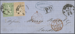 1854-1861 STRUBEL: Gruppe Mit 16 Strubel-Briefen (eine Briefvorderseite), Meist Ins Ausland (Italien, Frankreich,... - Autres & Non Classés