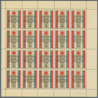 1914 - 1916, Red Cros Charity Stamps From Helsinki, Two Mini Sheets Of 20 Stamps (strongly Folded And Supported... - Andere & Zonder Classificatie