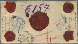 1900, 150 Registered Sealed Covers, Stampless Mail, Retour Mail, Different Destinations And Labels, Taxe And... - Other & Unclassified