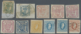 1858-71/1891: Group Of 30 Stamps, Mint And Used, With Two Single 1858 40 Par. Each Used On Piece, 23 Stamps Of... - Andere & Zonder Classificatie