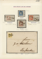 1858/1864, Stempelsammlung (dabei Einige Rote) Auf Der 3. Ausgabe, Mit Vielen Marken, Paaren, Briefstücken Und... - Autres & Non Classés