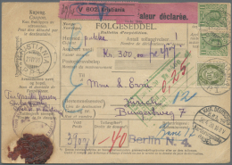 1920/1935, Lot Of 5 Complete Parcel Despatch Froms/packet Adress, 4 To Foreign Destinations, Small Marks. (D) - Andere & Zonder Classificatie
