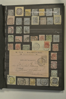 Collection Of Ca. 550 Stamps And 62 Covers And Cards With Various Large Round Cancels Of The Netherlands. Contains... - Postal History