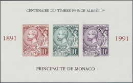 1991, 100th Anniversary Of "Albert I" Stamps, IMPERFORATE Souvenir Sheet, 25 U/m Copies. Maury BF54 Nd - 4.375,-... - Andere & Zonder Classificatie