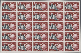 1949, 75th Anniversary Of UPU, Airmails 25fr. To 100fr., Four Values As IMPERFORATE Blocks Of 25, Unmounted Mint.... - Autres & Non Classés