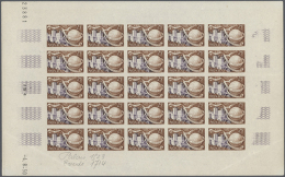 1949, 75th Anniversary Of UPU, 25fr. (Michel No. 404), U/m Lot Of Apprx. 330 Imperforated Colour Proofs, Many Units... - Other & Unclassified