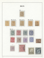 1863/1901, A Petty Collection Of 19 Stamps On Album Page, From 1863 1/2d. No Wm Unused, 3 Copies 1/2d. Mint,... - Malta