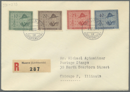 1930/1955, Lot Von Ca. 45 Belegen Mit Guten FDC's, Briefen Und Einigen Ganzsachen (z.B. Ex Nr. P10 - P17, Darunter... - Autres & Non Classés