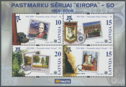 2005/2006, "EUROPA Issues - 50th Anniversary", Set Of 4 Values And Block Issue, Mint, MNH. Lot Of 1000 Sets, Face... - Latvia
