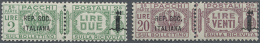 1944, Both High Values From Overprint-issue Of 1944, 2 Lire Green And 20 Lire Lilac, Mnh And Unfolded, CV 1.150,-... - Zonder Classificatie