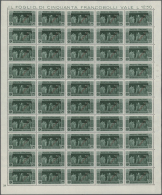 1929, 1400 Anniversario "Montecassino Abbey", 25 C Verde With Overprint "SAGGIO" (="specimen") Whole Sheet From The... - Non Classés