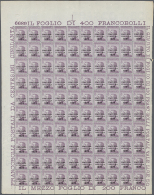 1924, "Crociera Italiana", 50c. Violet, 120 U/m Copies (folded Sheet Of 100 And Top Marginal Block Of 20). Michel... - Non Classés