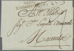 1818/1860, Interesting Lot Of Ca. 23 Folded Letters Abroad With Many TRANSIT-handstamps, Mostly To Spain,... - Non Classés