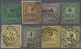1859, Partie Mit 7 Gestempelten Werten Inkl. 2 Briefstücken Und Einer Ungebrauchten Mi.-Nr. 7 Ohne Gummi,... - Romagna