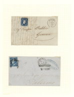 1852/1859, Kleine Feine Sammlung Von 5 Briefen Und 10 Marken Sauber Auf Blanko-Blättern Aufgezogen, Dabei... - Kerkelijke Staten