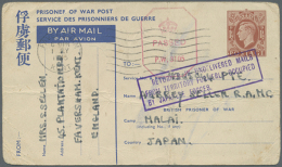 1941/1945 (ca.), POW MAIL: Accumulation With About 75 Used POW Airmail Lettersheets And Postcards Incl. Different... - Other & Unclassified