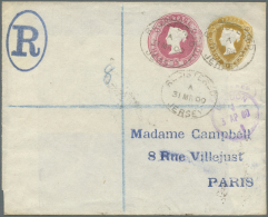 1845/1901, QV, Group Of 12 Used Stationery Envelopes, Mainly To Destinations Abroad, Some Uprated, Registered Mail,... - Andere & Zonder Classificatie