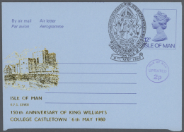 1973/1989 (ca.), Accumulation With About 600 Unused And Used/CTO Airletters And AEROGRAMMES With Some Interesting... - Isle Of Man