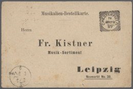 1889/1914, Two Missent Items With Different Canc./labels, A Musik-advice GB-Germany And A Registered Stationery... - Autres & Non Classés