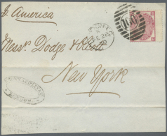 1870/1872, Assortment Of 73 Fronts Addressed To New York, Franked With 76 Copies Of 3d. Rose (SG 103), Plates 5, 6,... - Autres & Non Classés