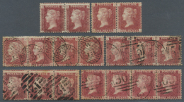 1854/1860 (ca.), Heavy Accumulation Of QV Heads 1d Red-brown In Different Types (with And Without Letters At Top) ... - Autres & Non Classés