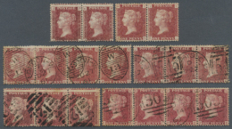 1854/1860 (ca.), Heavy Accumulation Of QV Heads 1d Red-brown In Different Types (with And Without Letters At Top) ... - Other & Unclassified