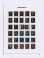 1840-50, Albumpage With QV Perf And Imerf Issues Including 14 1p. Black And One Pair, No.2 Fine Used With Red MC,... - Autres & Non Classés