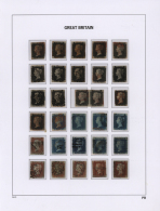 1840-50, Albumpage With QV Perf And Imerf Issues Including 14 1p. Black And One Pair, No.2 Fine Used With Red MC,... - Other & Unclassified