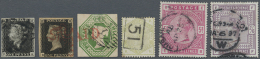 1840/1924, Lot Of Mainly Used QV Stamps On Stockcards, Varied Condition, Incl. Two Copies 1d. Black, 1s. Green... - Autres & Non Classés