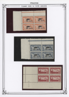 1927/1990 (ca.), FLUGPOST-ECKRAND-VIERERBLOCKS Mit COIN DATE, Sensationelle Sammlung Von Fast 150... - Autres & Non Classés
