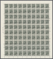 1934, Complete Proof Sheet (100 Stamps) For The Definitive Stamp 50 Ore King Christian X. Differing Color... - Other & Unclassified