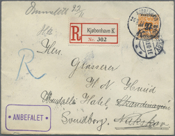 1918, Aufdruck-Ausgabe Ex Mi.-Nr. 84-96, Partie Mit 10 Briefen, Dabei 2 Mischfrankaturen-Briefe "Adressebrev"... - Other & Unclassified